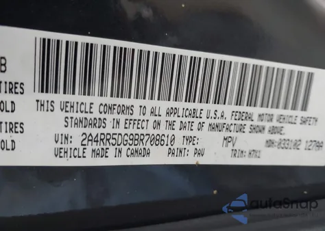 2011 Chrysler Town & Country Touring z USA, uszkodzony, nr VIN 2A4RR5DG9BR708610